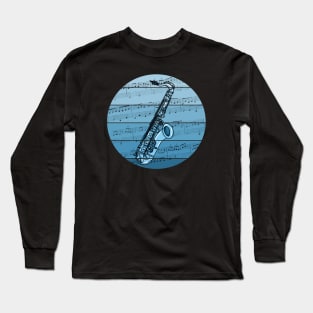 Jazz Saxophone Music Notation Saxophonist Musician Long Sleeve T-Shirt